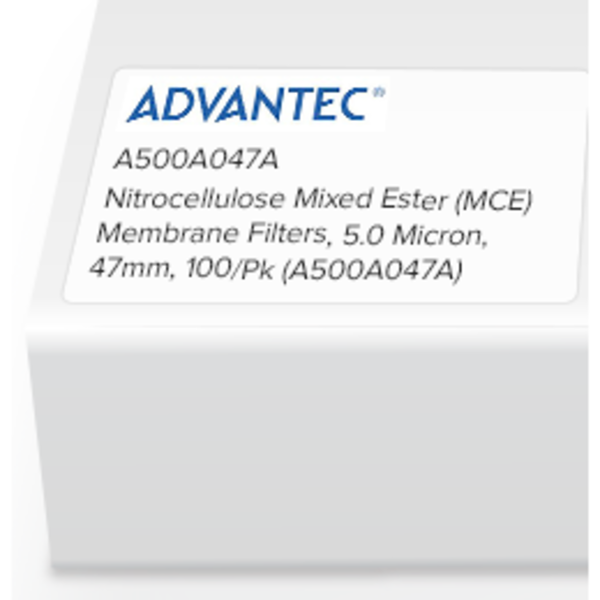 Advantec Mfs MCE Membrane Filters, 5.0um, 47mm, PK100 A500A047A